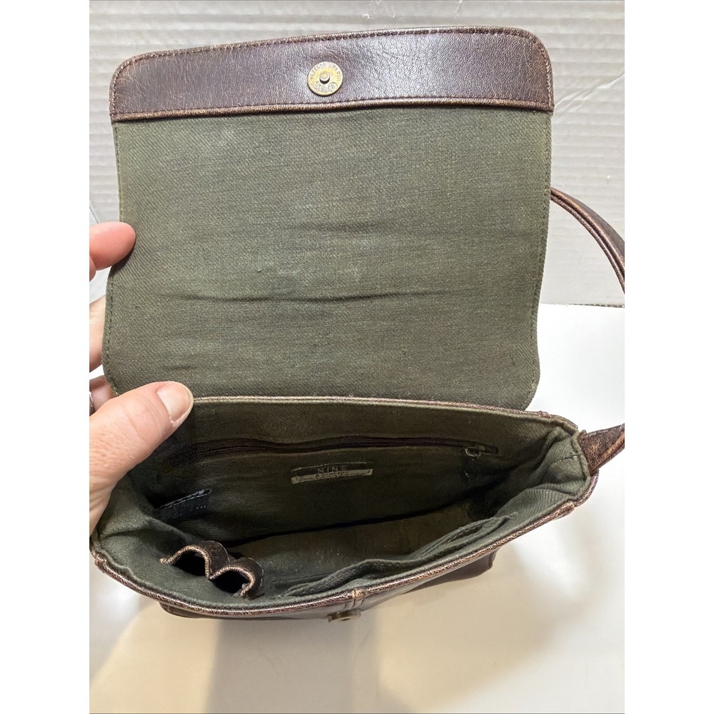Nine & Company Mini Shoulder Bag Purse Brown Leather Type Small Vintage 90s Bag - Picture 10 of 13